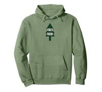 Forest Friend Eco Nature Lover Pine Tree Pullover Hoodie, Adult Unisex, Sage Green, XXL