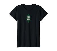Forest Friend Eco Nature Lover Pine Tree T-Shirt, Women, Black, XXL