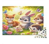 Forest Friends Jigsaw Puzzle Cute Animals 1000 Piece Recycled Paper Adults Jigsaws Educational Game Family Learning Home DecorationMen Women 70x50cm/1000pcs