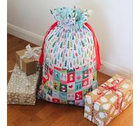 'Forest Friends - Santa Sack Kit'. Ideal Sewing Gift, Suitable for Beginners. Kit Includes Fabrics, Ribbon, Thread and Colour Photo Instructions by Overdale Fabrics to Craft This Santa Sack.