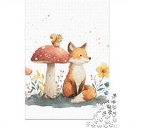 Forest Friends Squirrel & Fox Jigsaw Puzzles Puzzle for Adults Kids. 1000 Pieces Impossible Challenge Toy Educational Games Home Decoration for Adults& Kids Age 14 Years Up 52x38cm/1000pcs