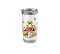 Forest Frog on Mushroom Illustration for Nature Lovers Stainless Steel Insulated Tumbler