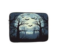 Forest Full Moon Laptop Case 15 Inch Halloween Bat Laptop Bag for Women Men, Water-Resistant Business Computer Carrying Bag Shockproof Notebook Sleeve
