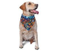 Forest Full Moon Monster Skeleton Printed Graphic Pet Triangle Scarf For Dogs & Cats, Adjustable Cute Pet Bandana For & Photo Shoots