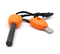 Forest Fundamentals Swedish-Style Ferro Rod Fire Steel & Striker | Survival Bushcraft | Emergency Whistle (Orange)