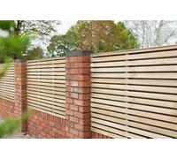 Forest Garden 1.8M X 1.2M Pressure Treated Contemporary Double Slatted Fence Panel - Pack Of 4