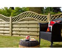 Forest Garden 1.8M X 1.2M Pressure Treated Decorative Europa Prague Fence Panel - Pack Of 4