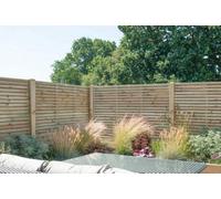 Forest Contemporary Double Slatted Fence Panel 1.8m x 1.5m Treated Timber (Pack of 3)