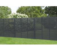 Forest Contemporary Slatted Fence Panel 1.8mtr x 1.8mtr - Treated Anthracite Grey (Pack of 5)