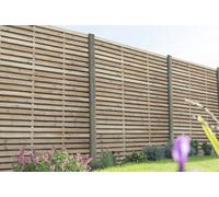 Forest Garden 1.8M X 1.8M Pressure Treated Contemporary Double Slatted Fence Panel - Pack Of 5