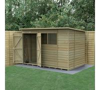 10' x 6' Forest 4Life 25yr Guarantee Overlap Pressure Treated Double Door Pent Wooden Shed (3.11m x 2.04m)