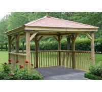 Forest Garden 3.5m Square Wooden Gazebo with Cedar Roof (No Base)