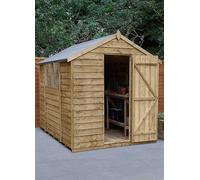 Forest Garden 4LIFE Apex Shed 6x8 - Single Door - 2 Window (Home Delivery) Natural