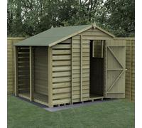 Forest Garden 4Life Apex Shed 7X5 - Single Door - 2 Windows - With Lean-To