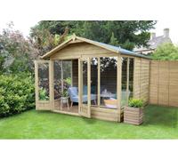 Forest Garden 4Life Apex Summerhouse 10X8 - Double Door - 6 Window