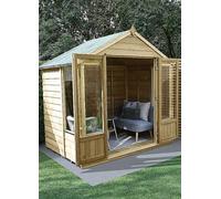Forest Garden 4LIFE Apex Summerhouse 7x5 - Double Door - 4 Window (Installation) Rot