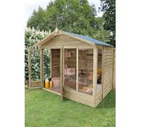 Forest Garden 4LIFE Apex Summerhouse 8x6 - Double Door - 4 Window (Home Delivery) Rot