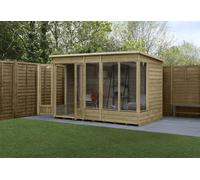 Forest Garden 4Life Pent Summerhouse 10X6 - Double Door - 5 Window