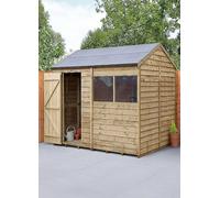 Forest Garden 4LIFE Reverse Apex Shed 8x6 - Single Door - 2 Windows (Home Delivery) Yellow