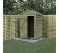 Forest Garden 5X3 4Life Apex Shed 25Yr Guarantee Overlap Pressure Treated - Single Door - No Window