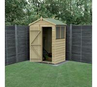 Forest Garden 5X3 Apex Beckwood Shed 25Yr Guarantee Shiplap Pressure Treated - 2 Windows - With Base