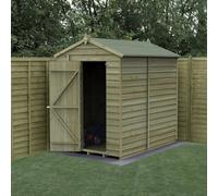 Forest Garden 5X7 4Life Apex Shed 25Yr Guarantee Overlap Pressure Treated - Single Door - No Window