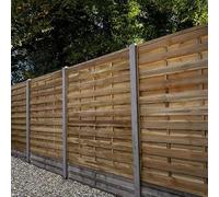 Forest Garden 6' x 6' Pressure Treated Decorative Flat Top Wooden Fence Panel (1.8m x 1.8m)