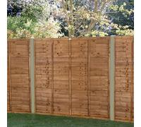 Forest Garden 6ft x 6ft (1.83m x 1.83m) Brown Pressure Treated Superlap Fence Panel - Pack of 3