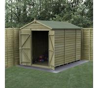 Forest Garden 6X10 4Life Apex Shed 25Yr Guarantee Overlap Pressure Treated - Double Door - No Window