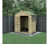 Forest Garden 6X4 Apex Beckwood Shed 25Yr Guarantee Shiplap Pressure Treated - 2 Windows - Base Included