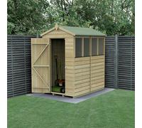 Forest Garden 6X4 Apex Beckwood Shed 25Yr Guarantee Shiplap Pressure Treated - 4 Window - Base Included