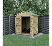Forest Garden 6X4 Apex Beckwood Shed 25Yr Guarantee Shiplap Pressure Treated - No Windows - Base Included