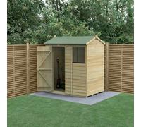 Forest Garden 6X4 Reverse Apex Shed Beckwood 25Yr Guarantee Shiplap Pressure Treated - 1 Window - Base Included