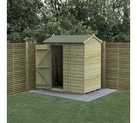 Forest Garden 6X4 Reverse Apex Shed Beckwood 25Yr Guarantee Shiplap Pressure Treated D - No Windows - Base Included