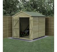 Forest Garden 6X8 Apex Beckwood Shed 25Yr Guarantee Shiplap Pressure Treated - No Windows - Double Door