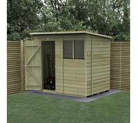 Forest Garden 7X5 Pent Shed Beckwood Shed 25Yr Guarantee Shiplap Pressure Treated - 2 Windows