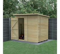 Forest Garden 7X5 Pent Shed Beckwood Shed 25Yr Guarantee Shiplap Pressure Treated - No Windows - Base Included
