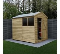 Forest Garden 8X6 Apex Beckwood Shed 25Yr Guarantee Shiplap Pressure Treated - 2 Windows