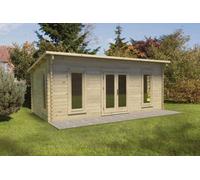Forest Garden Arley 6.0M X 3.0M Cabin - Pent Roof, Double Glazed 34Kg Polyester Felt, Plus Underlay