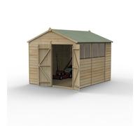 Forest Beckwood Apex Shed - Double Door, 4 Windows - 8ft x 10ft (Installed)