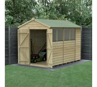 Forest Garden Beckwood Apex Shiplap Pressure Treated Double Door Shed - 6 x 10ft