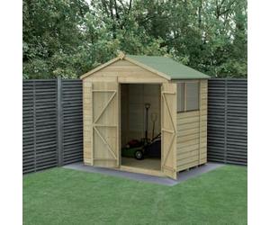 Forest Garden Beckwood Apex Shiplap Pressure Treated Double Door Shed - 7 x 5ft