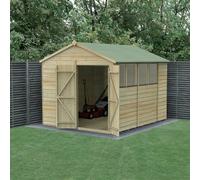 Forest Garden Beckwood Apex Shiplap Pressure Treated Double Door Shed - 8 x 10ft