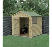 Forest Garden Beckwood Apex Shiplap Pressure Treated Double Door Shed with Base - 7 x 7ft