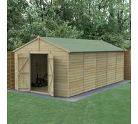 Forest Garden Beckwood Apex Shiplap Pressure Treated Double Door Windowless Shed - 10 x 20ft