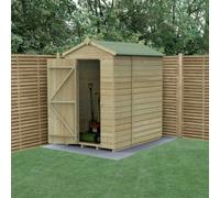 Forest Garden Beckwood Apex Shiplap Pressure Treated Windowless Shed - 4 x 6ft