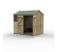 Forest Beckwood Reverse Apex Shed - Double Door, 2 Windows - 8ft x 6ft (Installed)