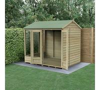 Forest Garden Beckwood Reverse Apex Summerhouse 8X6 - Double Door - 5 Windows