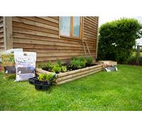 Forest Garden Bed Builder Pack 210 x 2040 x 1040mm, Treated Mixed Softwood Half-Round Timber Design