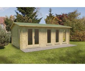 Forest Garden Blakedown 6.0M X 4.0M Log Cabin - Apex Roof, Double Glazed 24Kg Polyester Felt, No Underlay